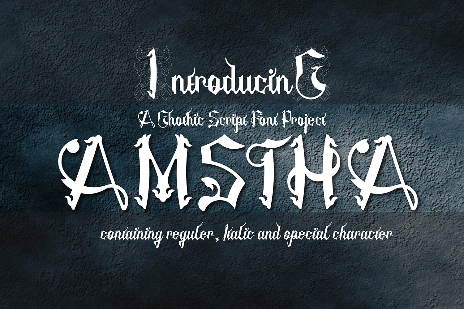 Amstha: A Gothic Typeface for Moody Editorial Design