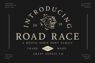 Road Race Family: A Rustic Serif Font for Web Headers