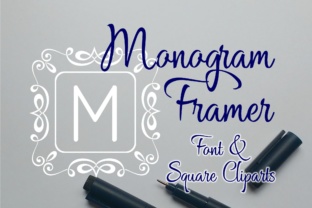 Square Monogram Framer: A Bold Decorative Font for Web Headers